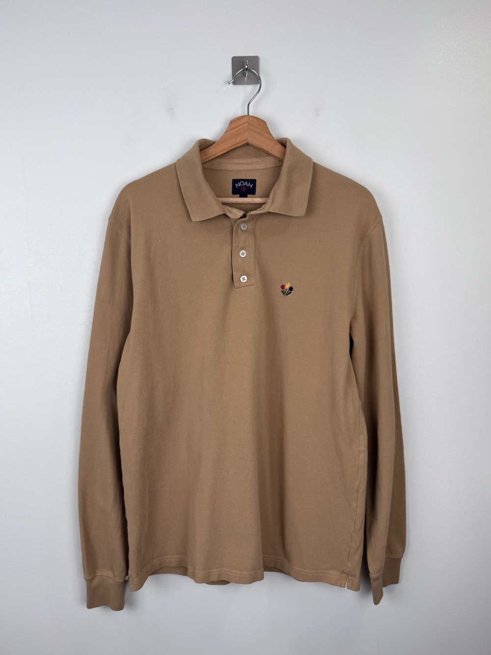 Noah NYC Men Polo Long Sleeve Shirt Size Large